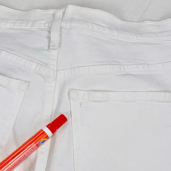 J Crew Women's High Rise Denim Trouser Jean Size 32 White Wide Leg - Picture 12 of 16